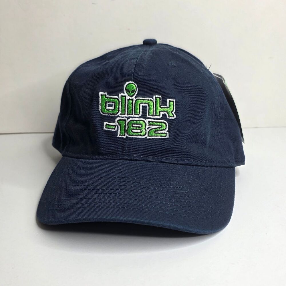 Online Ceramics  x  blink-182  “Alien Hat” - Navy Green Hat Adjustable Cap - NEW